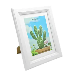 Portarretrato con marco estilo de madera blanca, 15.2x20.3cm + soport…