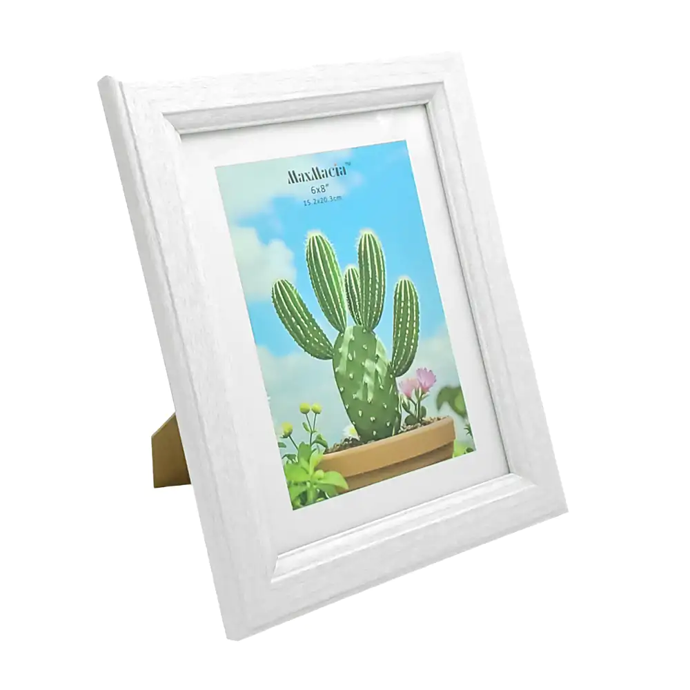 Portarretrato con marco estilo de madera blanca, 15.2x20.3cm + soport…