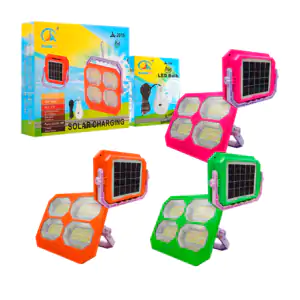 Lámpara solar recargable junai con agarradera, cable 4en1 + foco led …