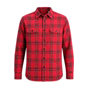 Camisa levis original de franela, manga larga, tono rojo + bolsillos,…