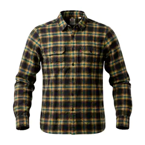 Camisa levis original de franela con diseño de cuadros, manga larga +…