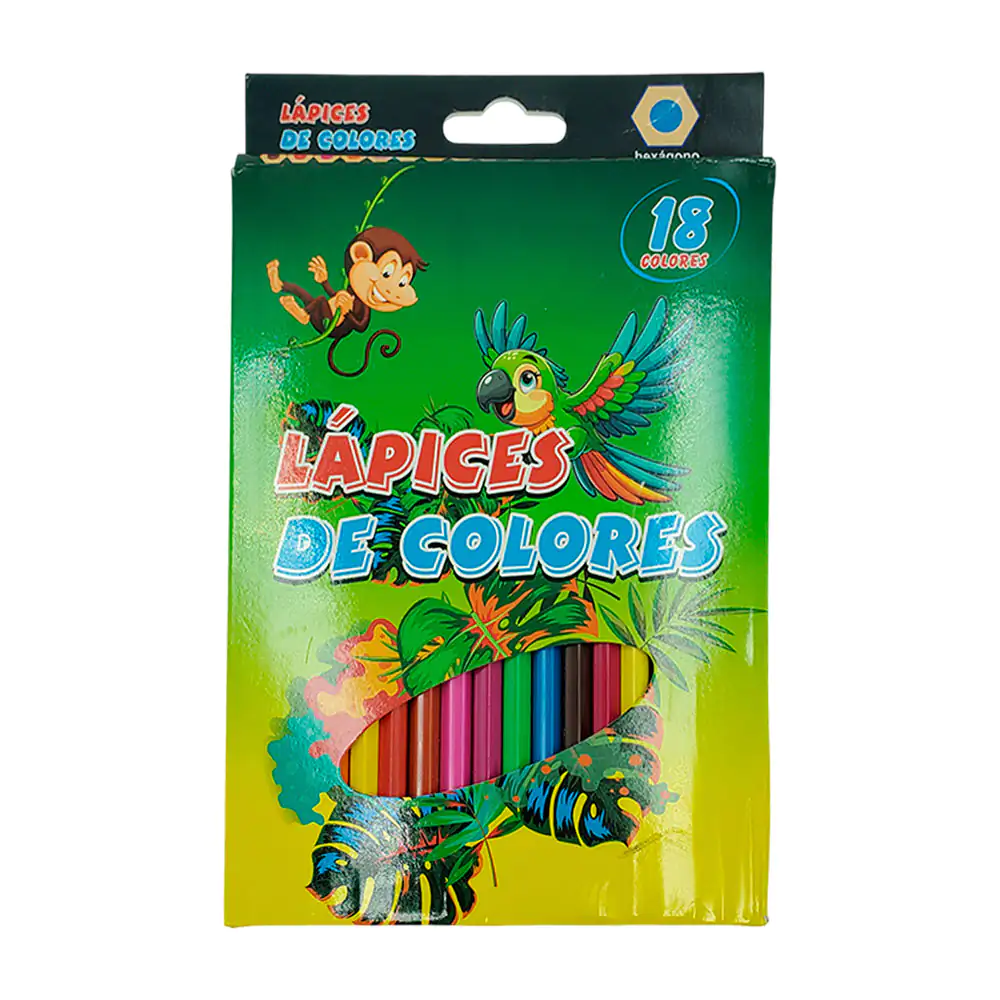 Paquete con 18 lápices de madera para colorear / uime / b0013 / 20013…