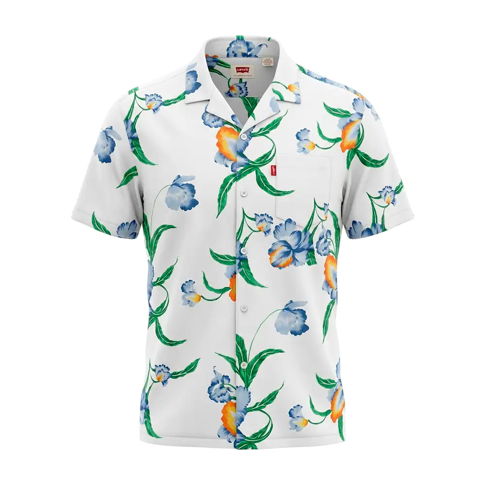Camisa levis casual de manga corta con estampado hawaiano, variedad d…