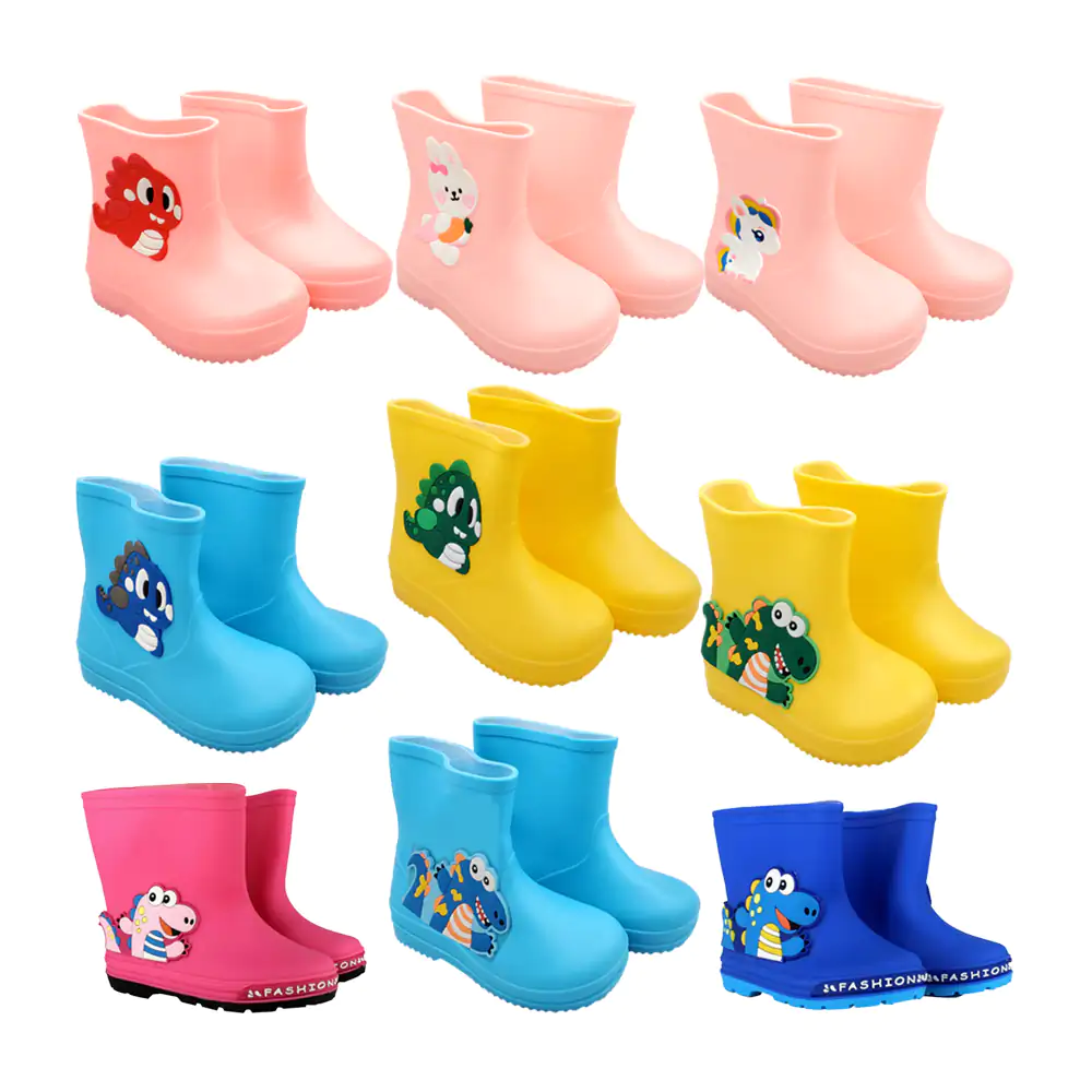 Par de botas infantiles impermeables con diseño de animalito kawaii, …