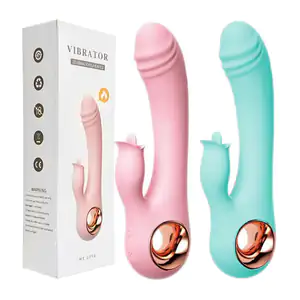 Dildo consolador con lengua estimulante para chicas, térmico con 20 v…