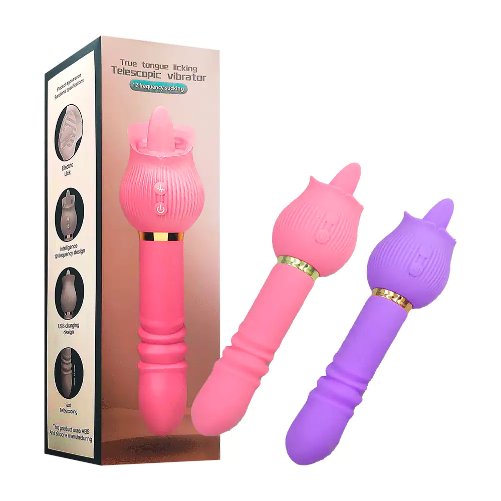 Dildo consolador rosa 2 en 1, 12 velocidades + estimulador para chica…