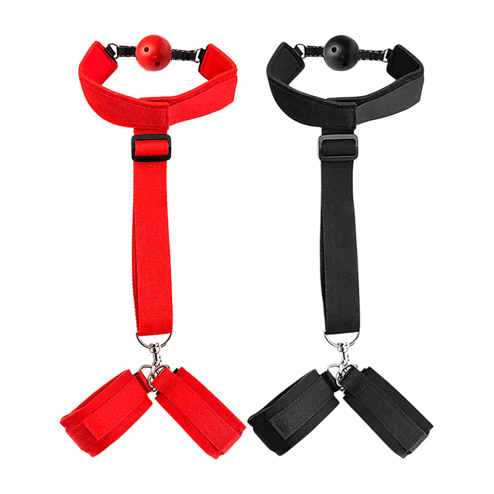 Kit de bondage con esposas y collar de sometimiento, variedad de colo…