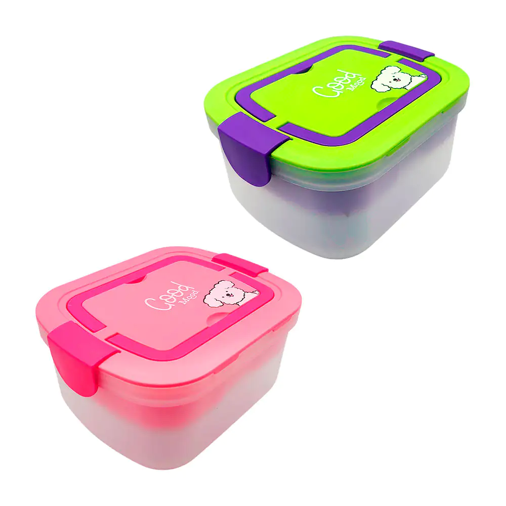 Tupper rectangular de 2 niveles con 4 divisiones, mini recipiente y a…