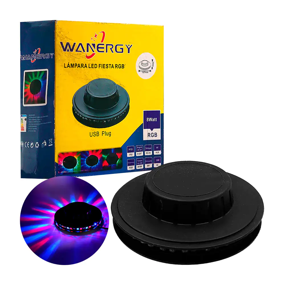 Lámpara led con diseño de plafón con iluminación rgb para fiestas / 4…