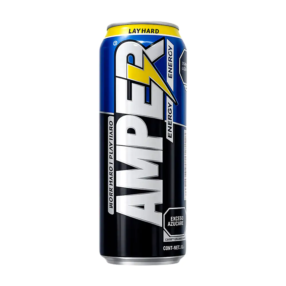 Bebida energética amper play hard carbonatada con cafeína, 473ml / 50…