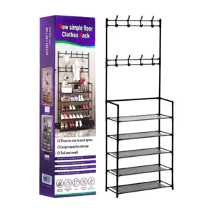 Organizador - zapatero de 5 niveles + perchero con 8 ganchos, varios …