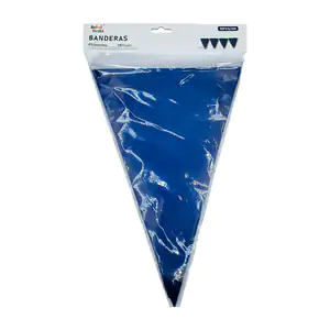 Banner banderín triangular reino fiesta con 10pz, color marino y dise…