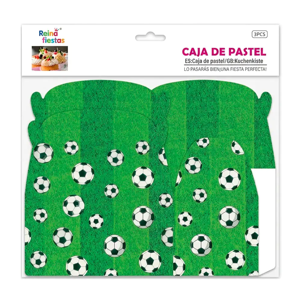 Paquete con 3 caja para mini pastel con estampado de balones, 16x8.5x…
