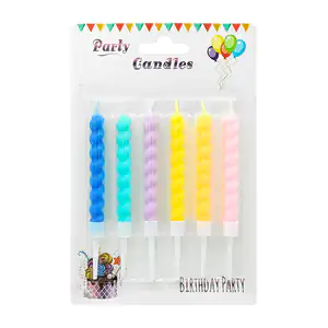 Blíster con 6 velas en espiral color pastel de 11.5cm para el pastel …