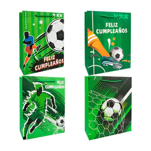 Bolsa de regalo rji con temática de futbol, variedad de diseños, 32x2…