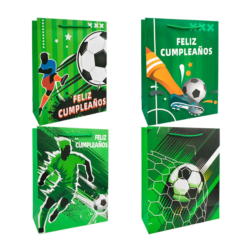 Bolsa de regalo rji con temática de futbol, variedad de diseños, 32x2…