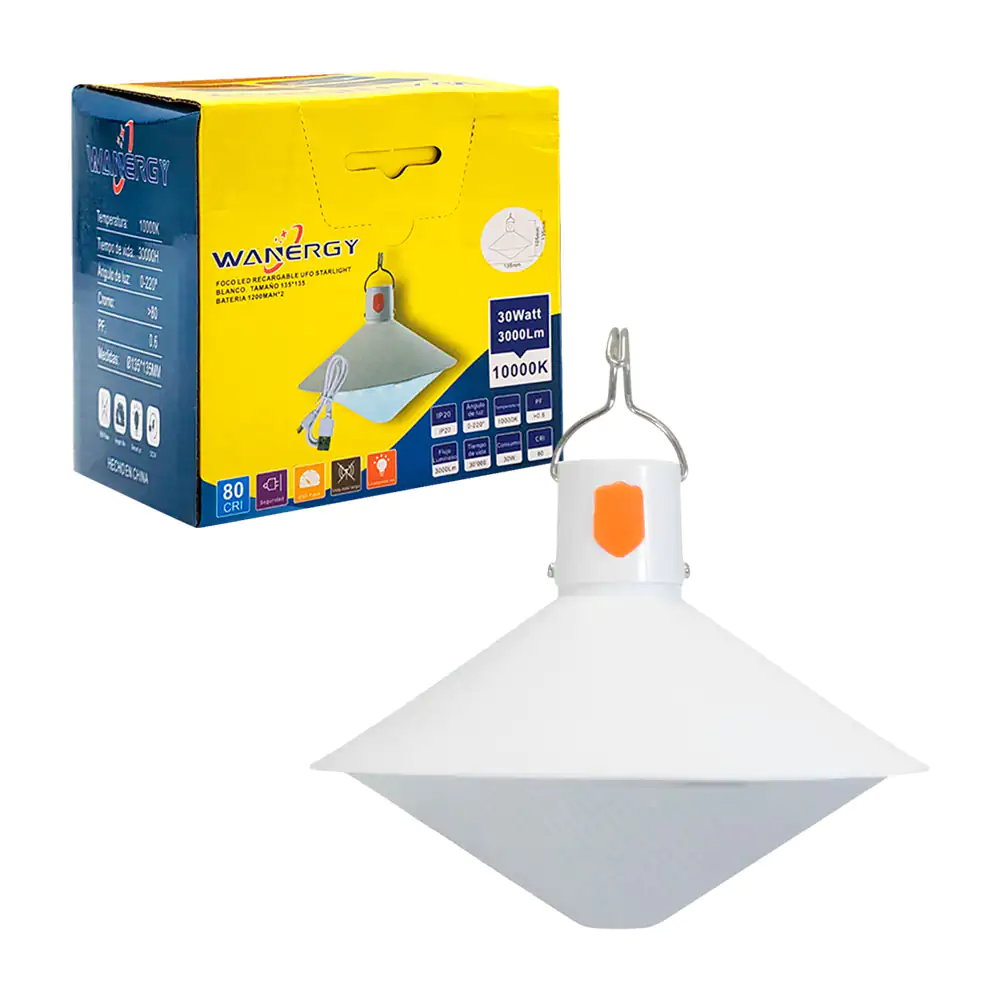 Foco led recargable con gancho, de alta potencia + apagador / 68022