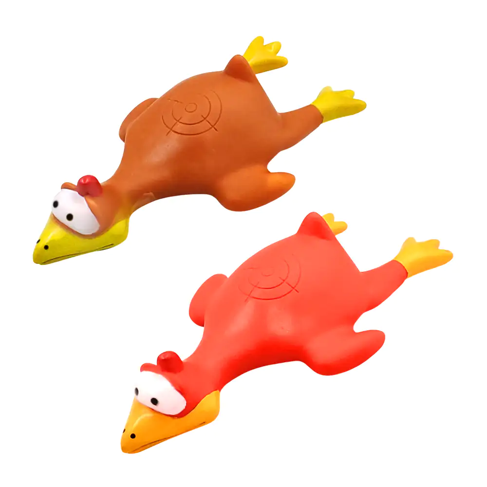 Juguete - mordedera con chifle en forma de gallina acostada para masc…