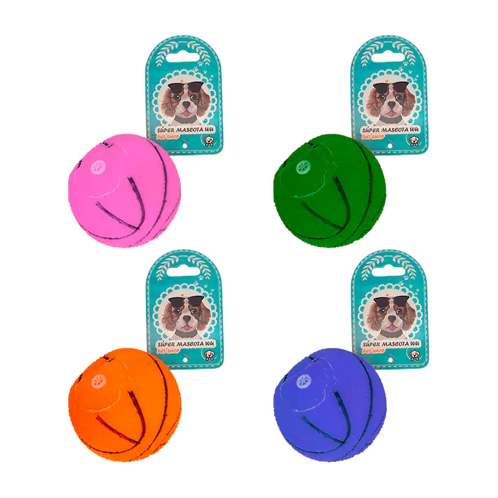 Pelota chillona para mascota con diseño de balón de baloncesto con te…
