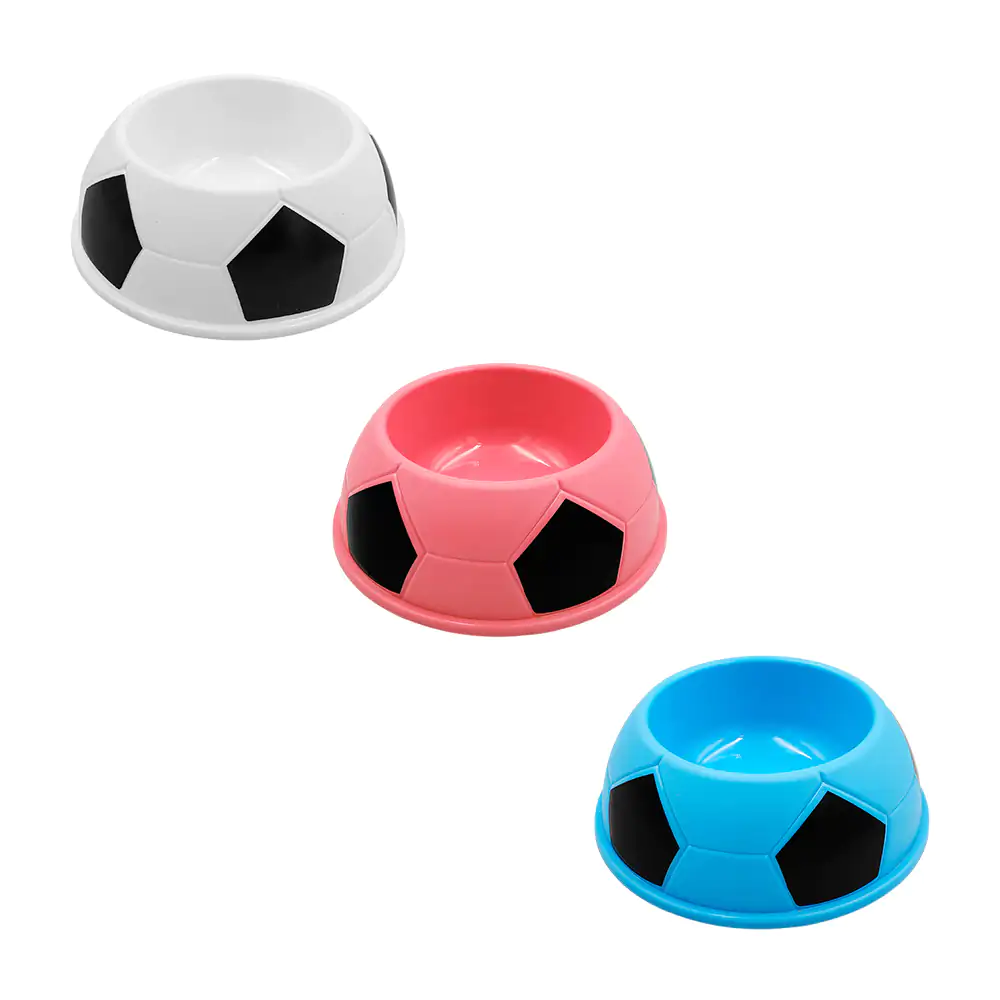 Plato para mascota de plástico resistente con diseño de balón de fútb…