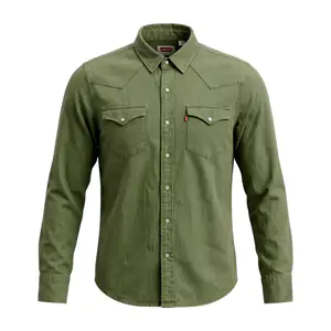 Camisa levis original de vestir lisa en color verde olivo, variedad d…
