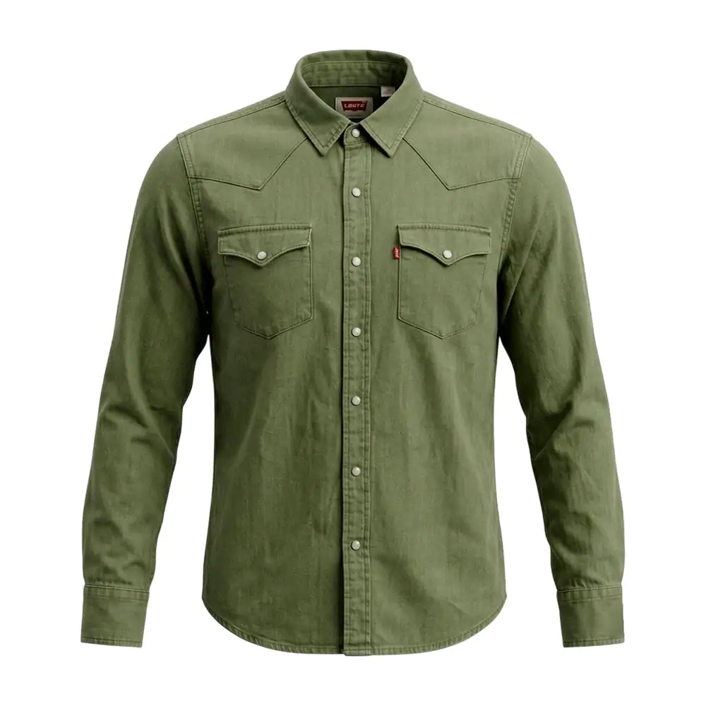 Camisa levis original de vestir lisa en color verde olivo, variedad d…