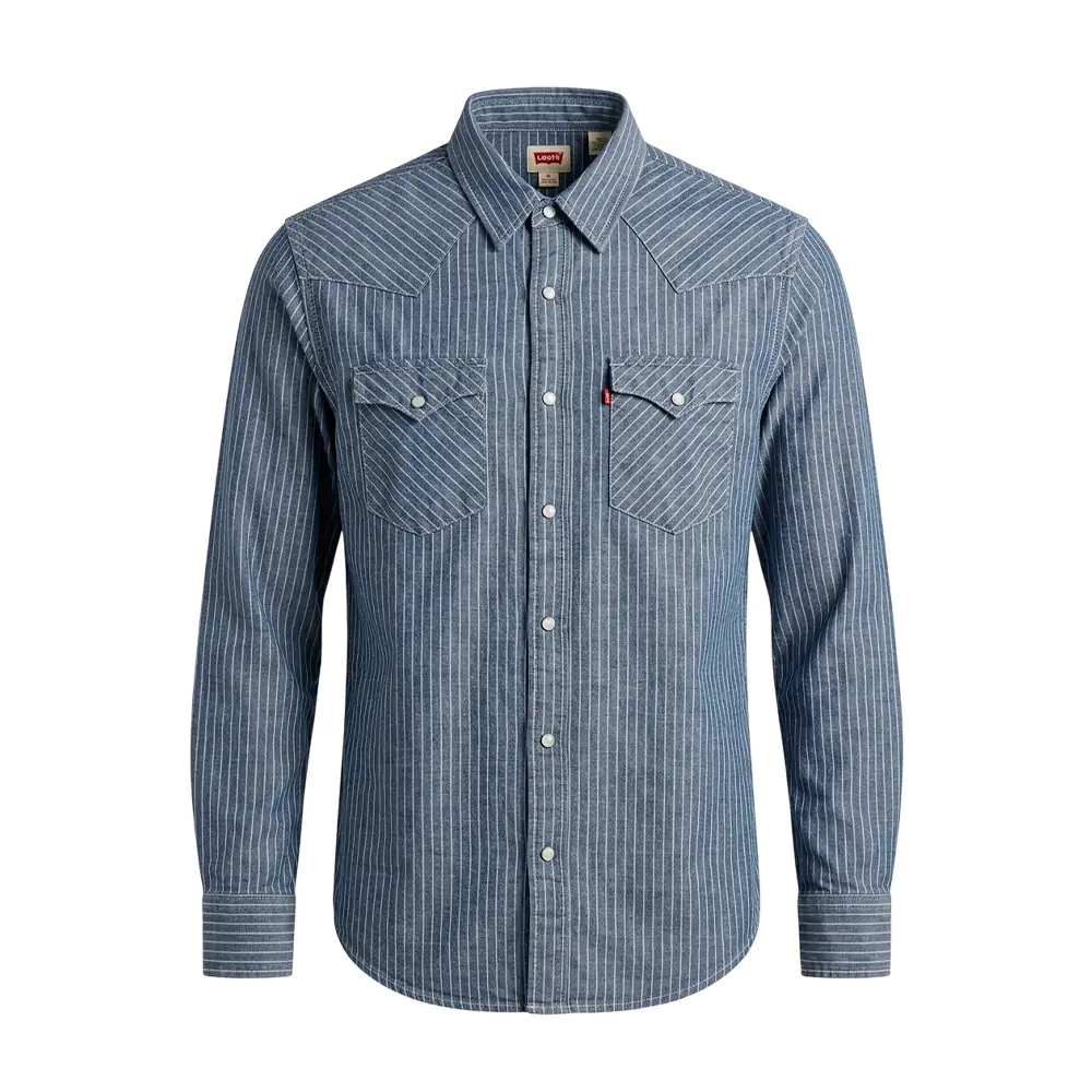 Camisa levis estándar de vestir con estampado de rayas, variedad de t…