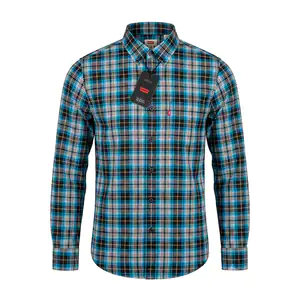 Camisa levis original de vestir, manga larga con estampado de cuadros…