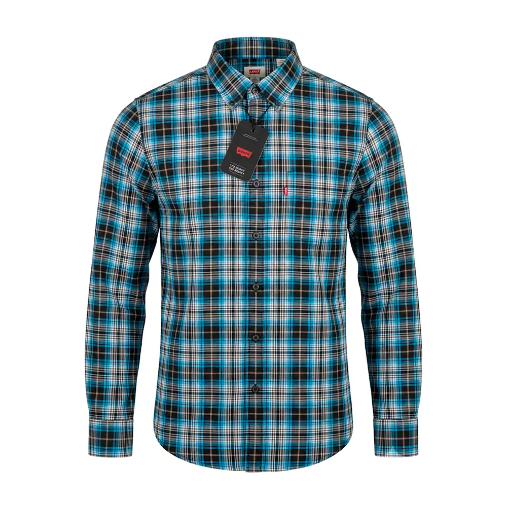 Camisa levis original de vestir, manga larga con estampado de cuadros…