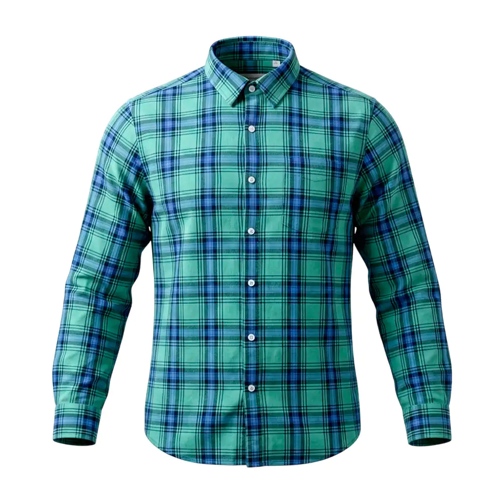 Camisa levis de vestir, manga larga en tonos aqua + bolsillo, varieda…