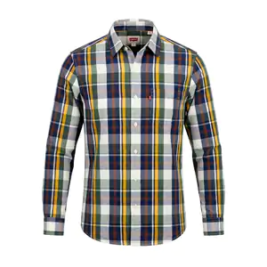Camisa estándar levis original, manga larga, diseño de cuadros multic…