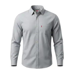 Camisa levis original de vestir, manga larga + bolsillo en color gris…