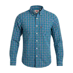 Camisa levis original de vestir con diseño de mini cuadros azules, va…