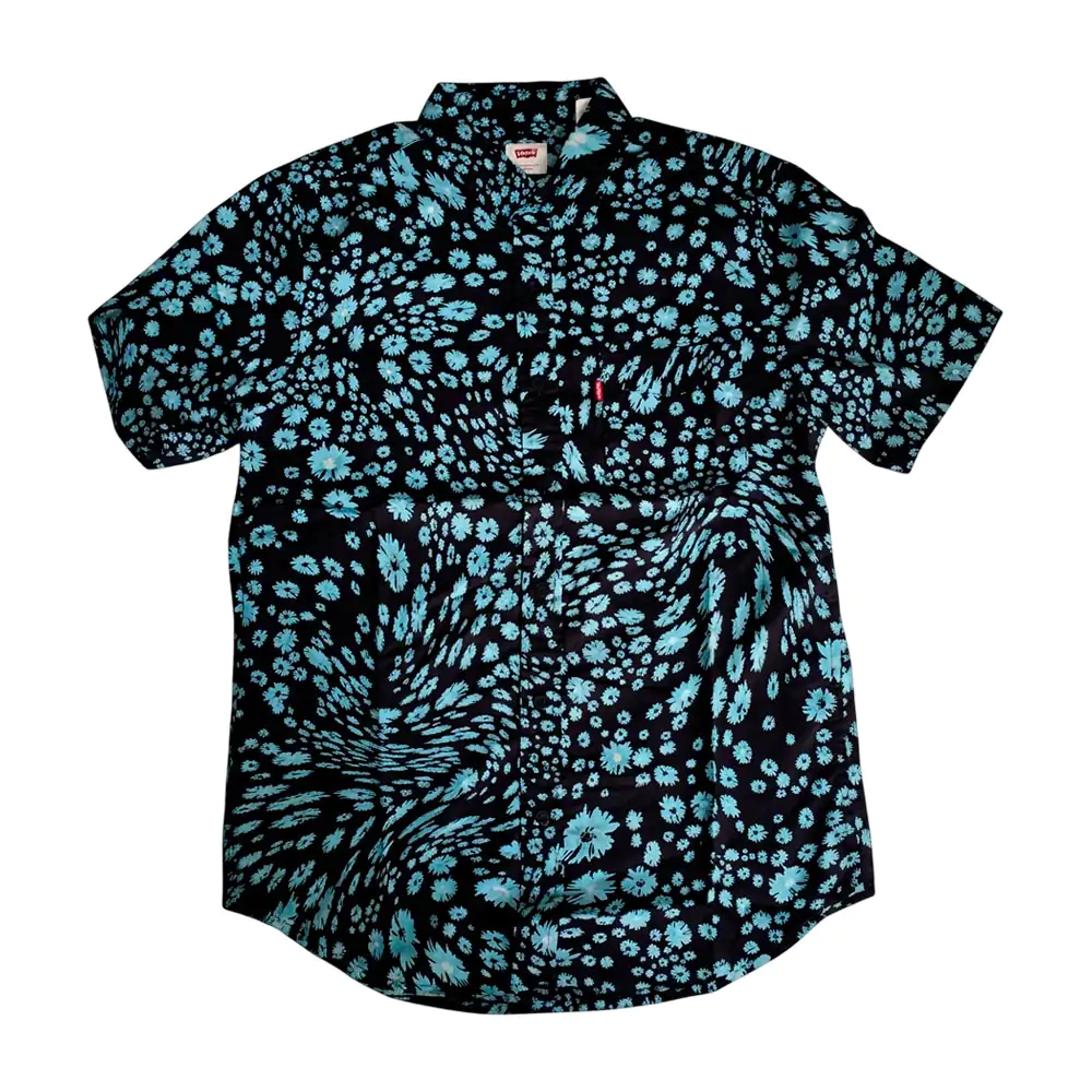 Camisa levis original casual, manga corta con estampado de mini flore…