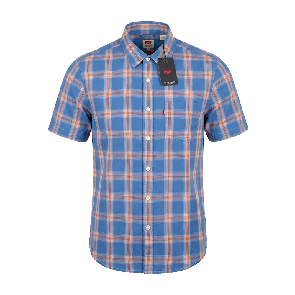 Camisa levis casual manga corta con diseño de cuadros, variedad de ta…