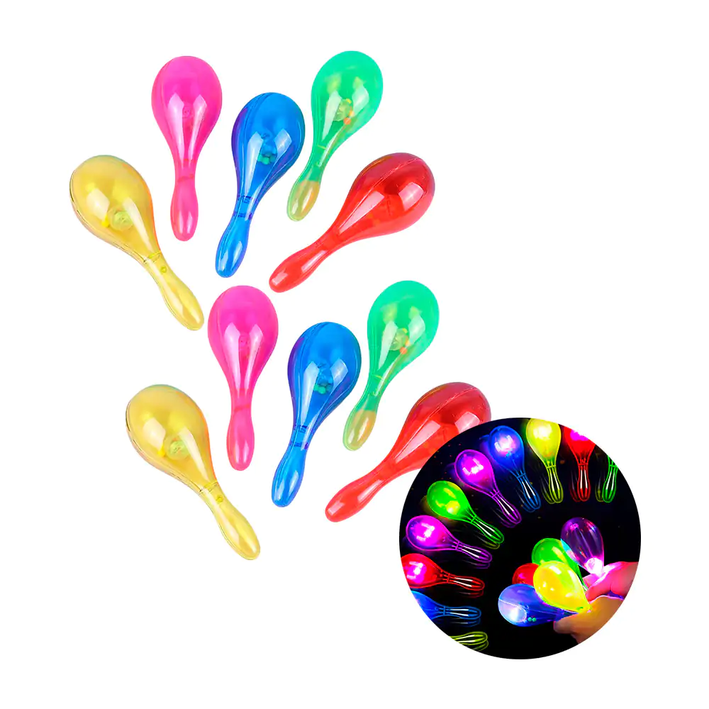 1pz Juguete tipo sonaja traslúcida con luz led, variedad de colores