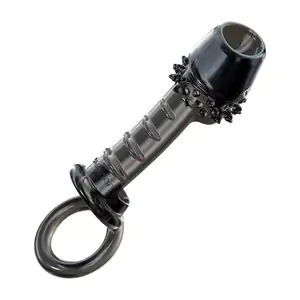 1pz anillo doble, goma texturizada suave con bloqueador de eyaculació…