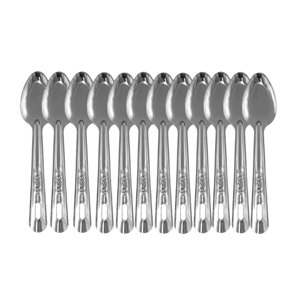 Paquete con 12 cucharas arroceras de acero inoxidable, diseño liso de…