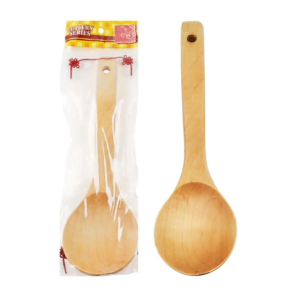 Cucharón de madera pequeño para cocina, 23cmx7cm, diseño liso / a4632