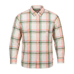 Camisa levis original de vestir con diseño de cuadros en tonos cálido…