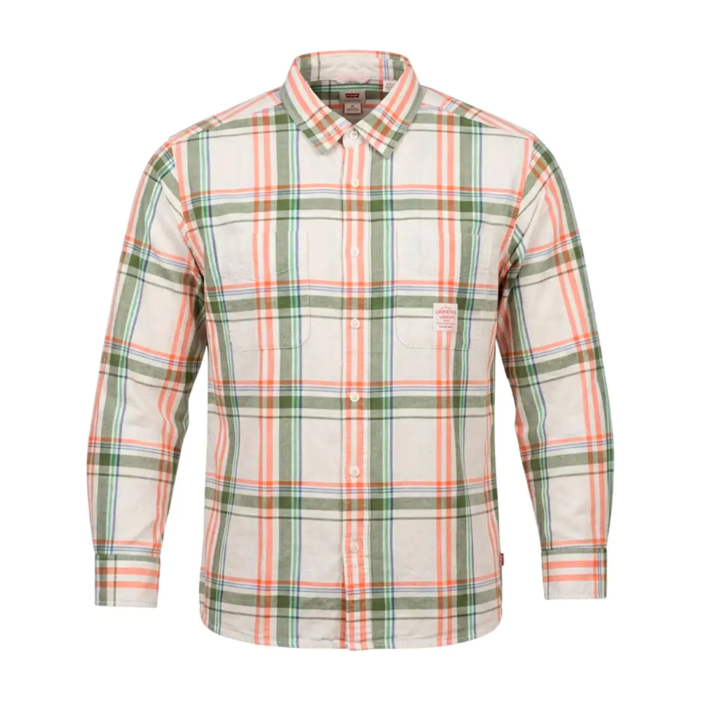 Camisa levis original de vestir con diseño de cuadros en tonos cálido…