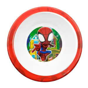 Plato de melanina sopero para comida con estampado de spider man