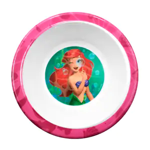 Plato de melanina sopero para comida con estampado de ariel