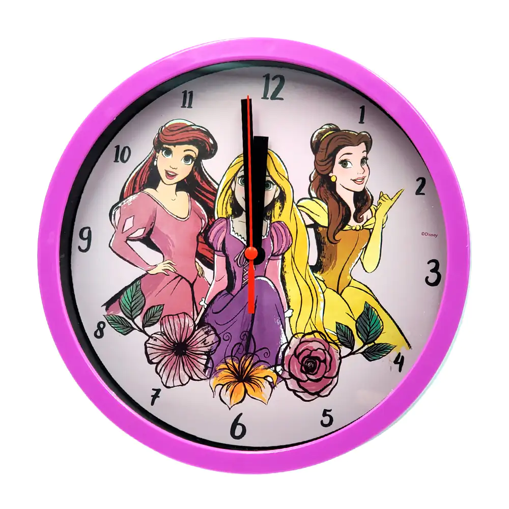 Reloj redondo análogo de pared de 20cm con estampado de princesas de …