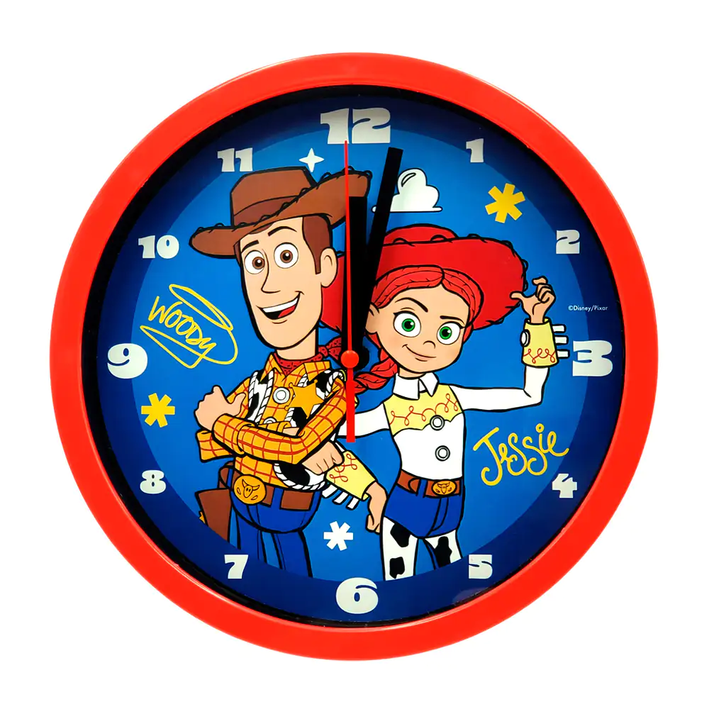 Reloj redondo análogo de pared de 20cm con estampado de toy story