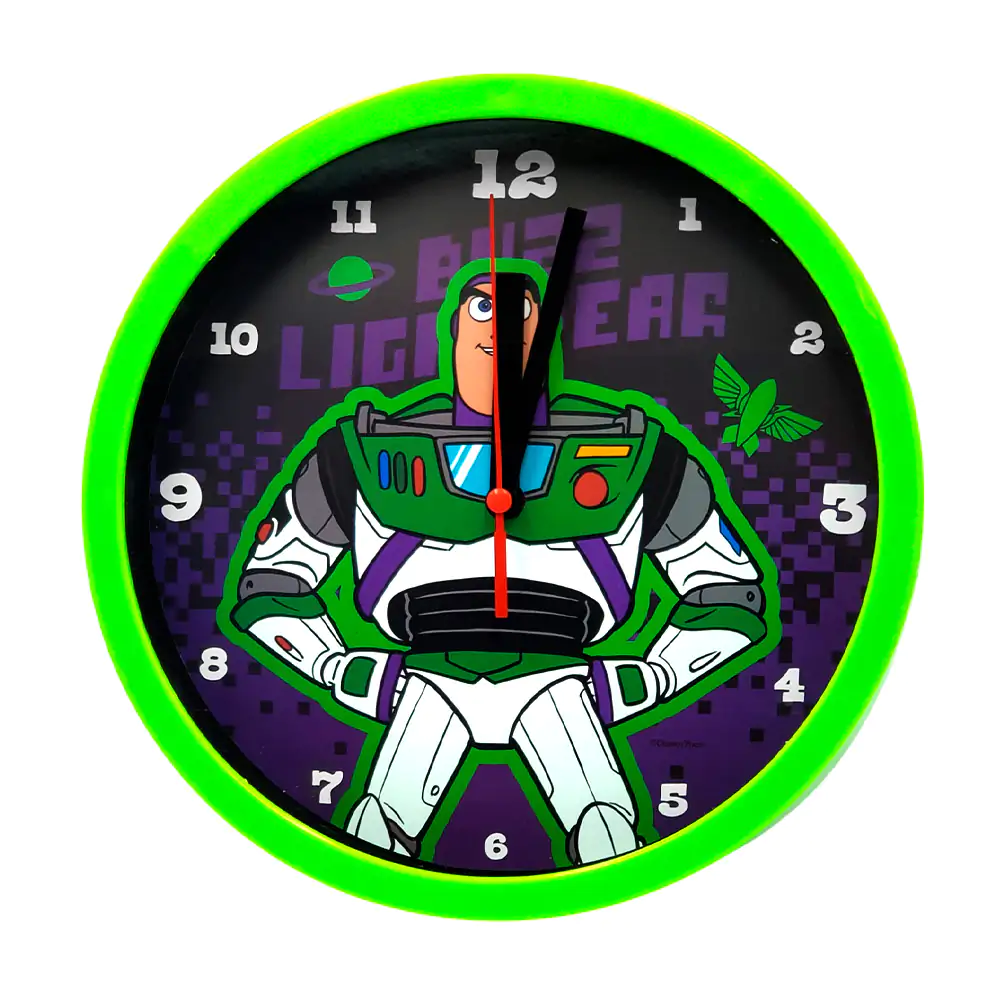 Reloj redondo análogo de pared de 20cm con estampado de buzz lightyear