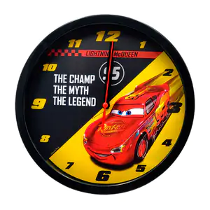 Reloj redondo análogo de pared de 20cm con estampado del rayo mcqueen