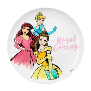 Plato semi hondo de melamina con estampado de princesas Disney, 21cm