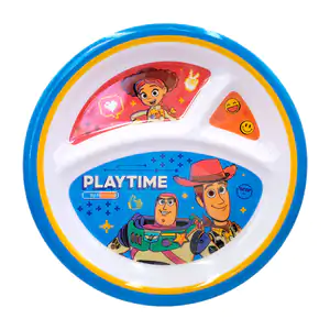 Plato de melanina con 3 separaciones para comida y estampado de toy s…