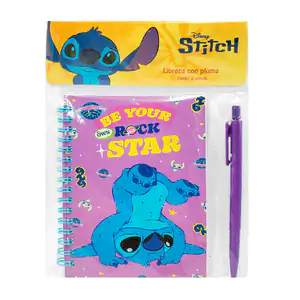 Paquete con libreta de 11x15cm con diseño de stitch + pluma retráctil